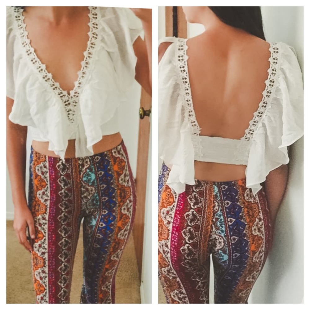 LULU’s White Lace Crop Top